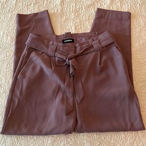 Express Ankle High Rise Plum Dress Pant